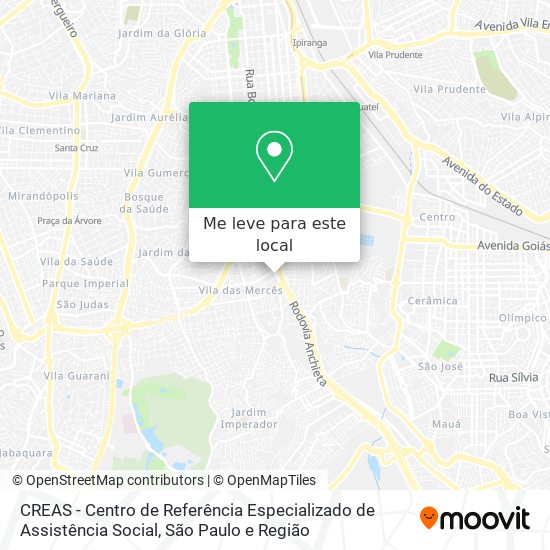 CREAS - Centro de Referência Especializado de Assistência Social mapa