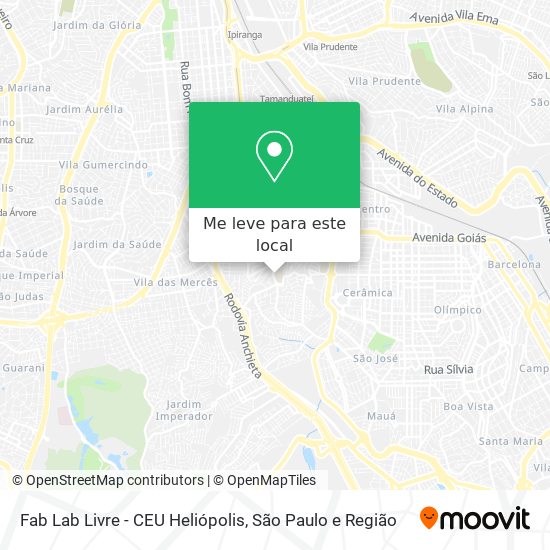 Fab Lab Livre - CEU Heliópolis mapa
