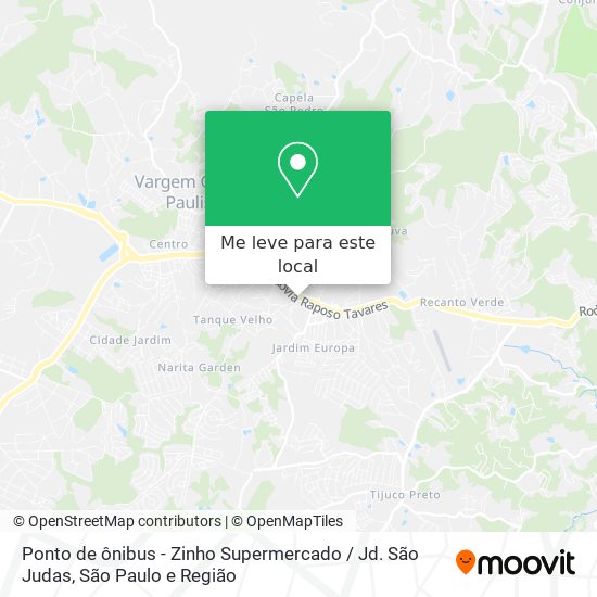 Ponto de ônibus - Zinho Supermercado / Jd. São Judas mapa