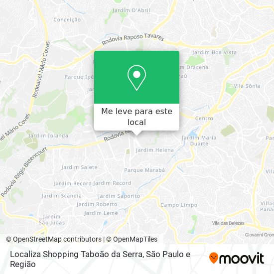 Localiza Shopping Taboão da Serra mapa
