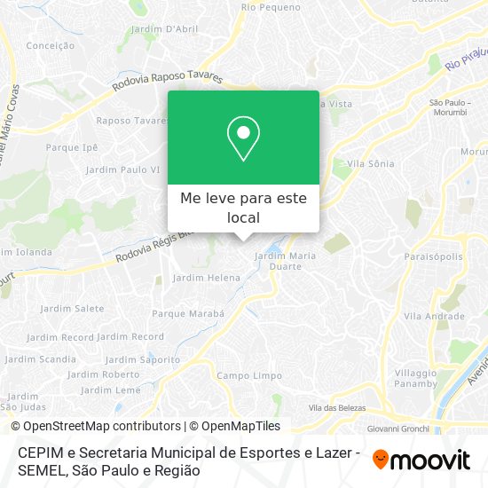 CEPIM e Secretaria Municipal de Esportes e Lazer - SEMEL mapa