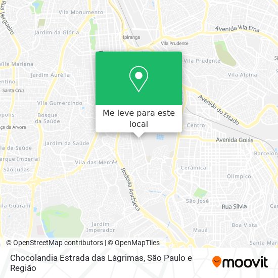 Chocolandia Estrada das Lágrimas mapa