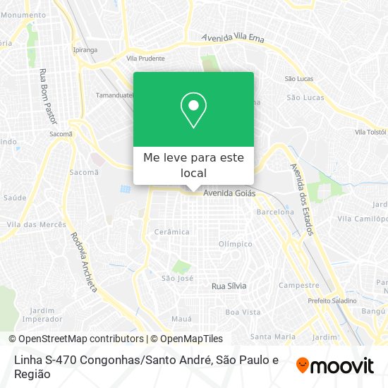 Linha S-470 Congonhas / Santo André mapa