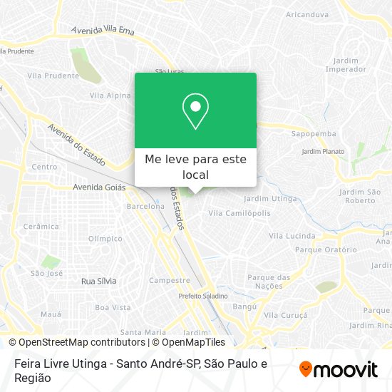 Feira Livre Utinga - Santo André-SP mapa