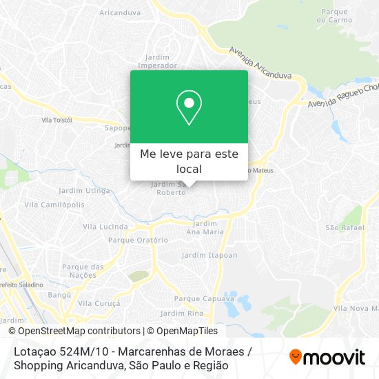 Lotaçao 524M / 10 - Marcarenhas de Moraes / Shopping Aricanduva mapa