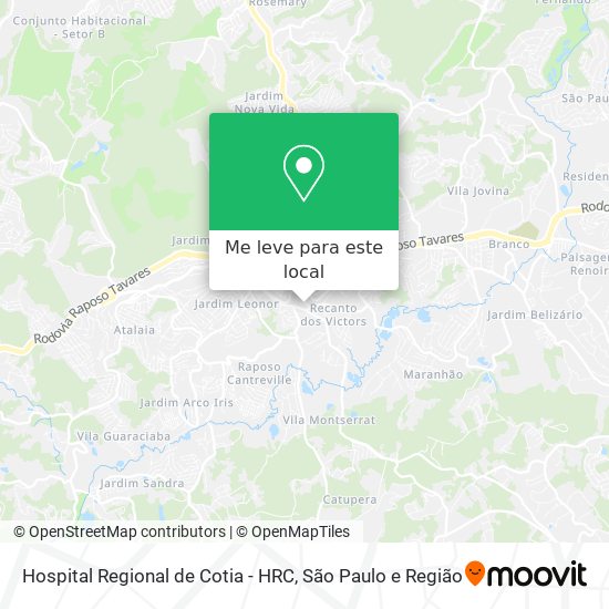 Hospital Regional de Cotia - HRC mapa