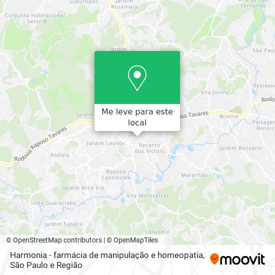 Harmonia - farmácia de manipulação e homeopatia mapa
