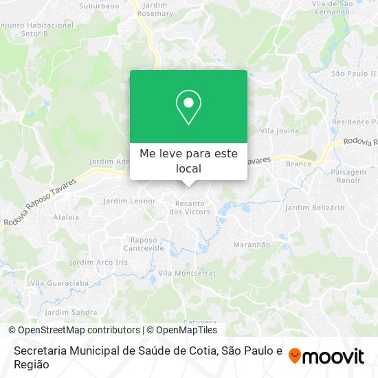 Secretaria Municipal de Saúde de Cotia mapa