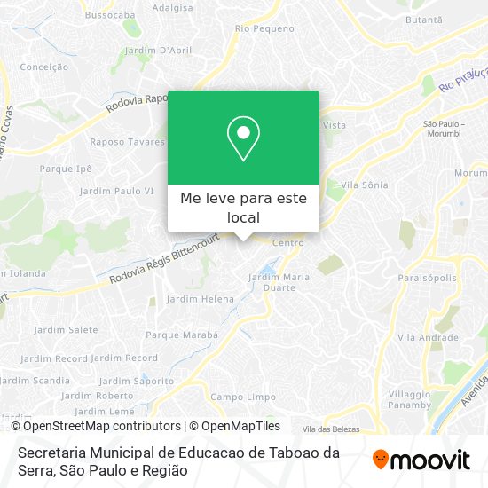 Secretaria Municipal de Educacao de Taboao da Serra mapa