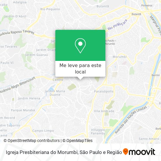 Igreja Presbiteriana do Morumbi mapa