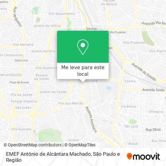 EMEF Antônio de Alcântara Machado mapa