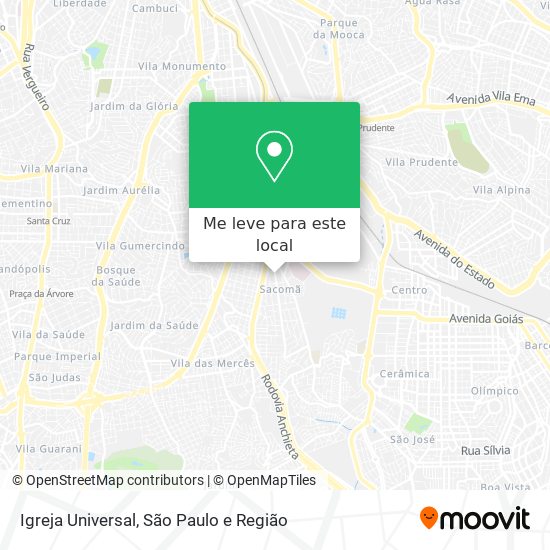 Igreja Universal mapa