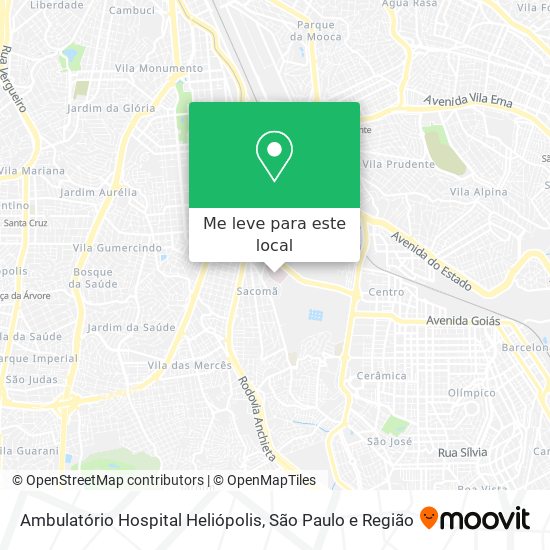 Ambulatório Hospital Heliópolis mapa