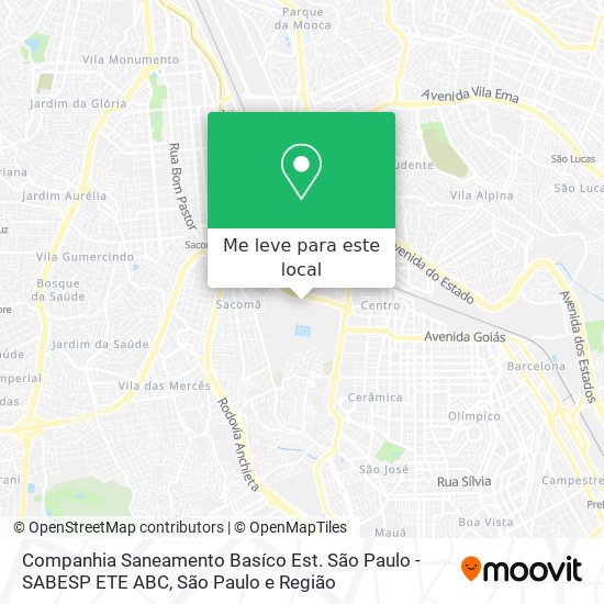 Companhia Saneamento Basíco Est. São Paulo - SABESP ETE ABC mapa