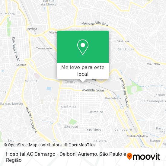 Hospital AC Camargo - Delboni Auriemo mapa