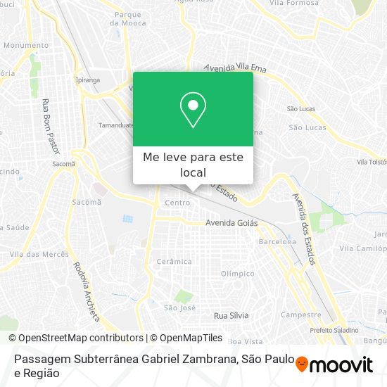 Passagem Subterrânea Gabriel Zambrana mapa