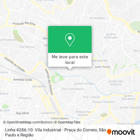 Linha 4286-10: Vila Industrial - Praça do Correio mapa
