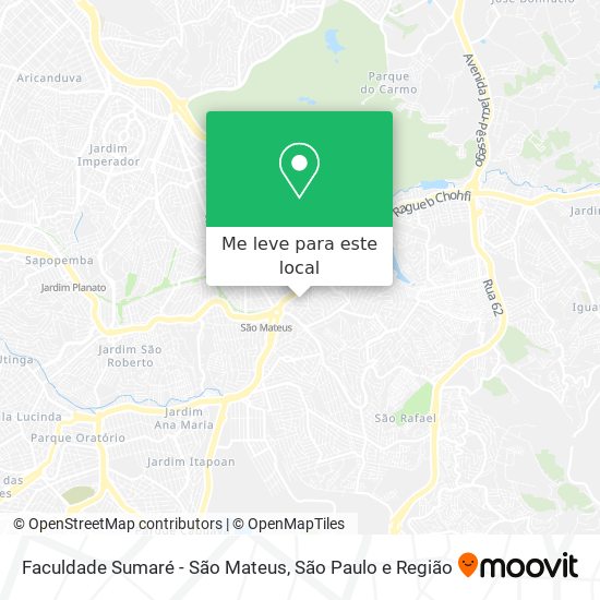 Faculdade Sumaré - São Mateus mapa