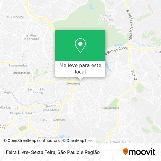 Feira Livre- Sexta Feira mapa