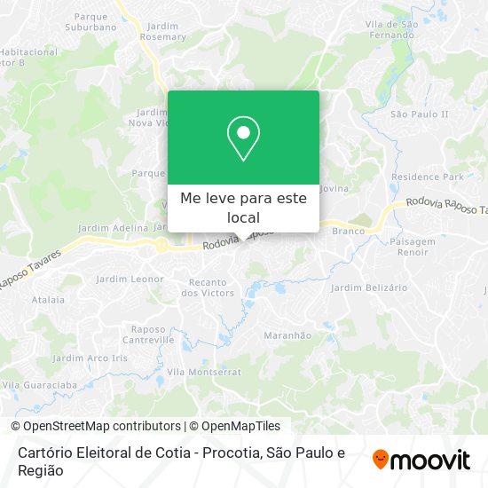 Cartório Eleitoral de Cotia - Procotia mapa