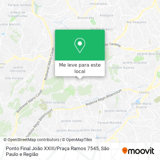 Ponto Final João XXIII / Praça Ramos 7545 mapa