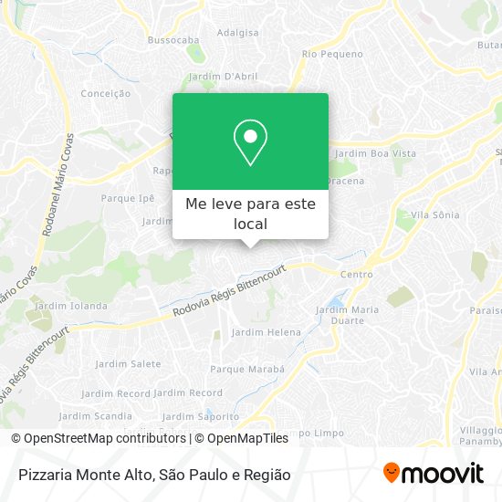 Pizzaria Monte Alto mapa