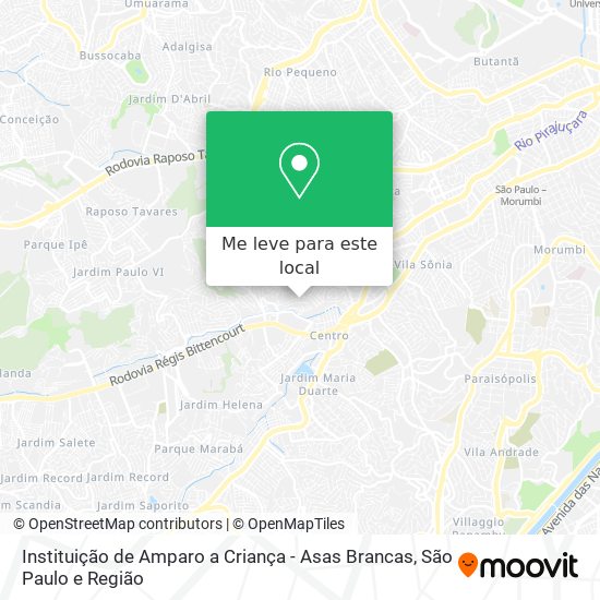 Instituição de Amparo a Criança - Asas Brancas mapa