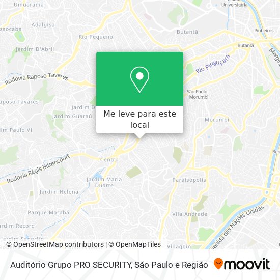 Auditório Grupo PRO SECURITY mapa