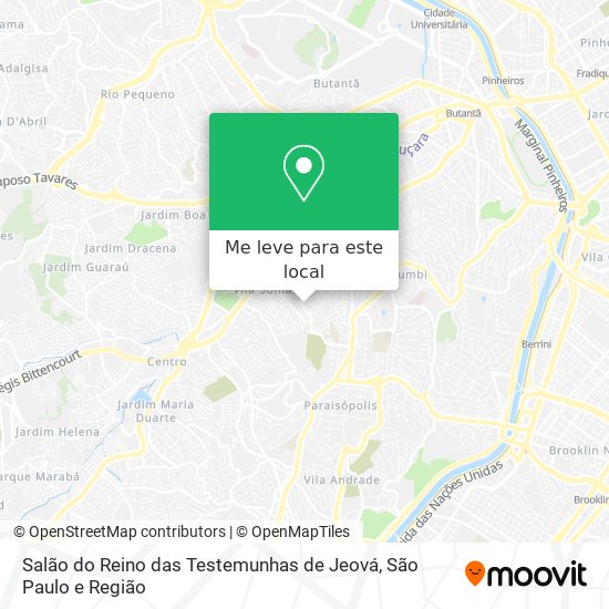 Salão do Reino das Testemunhas de Jeová mapa
