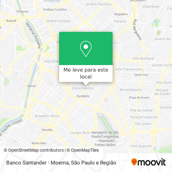 Banco Santander - Moema mapa
