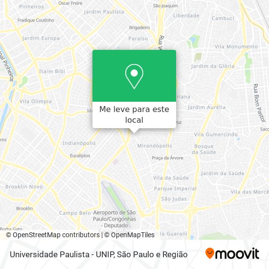 Universidade Paulista - UNIP mapa