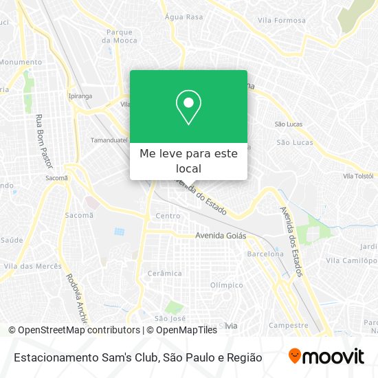 Estacionamento Sam's Club mapa