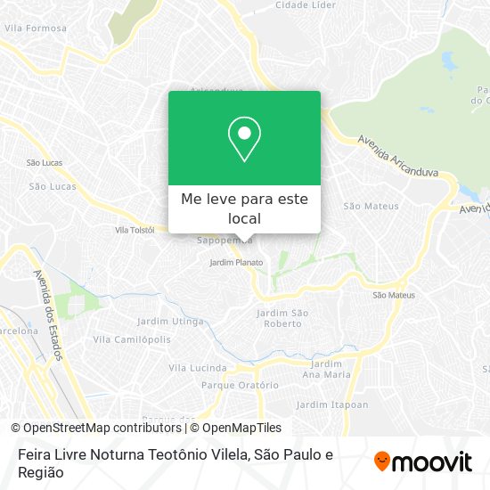 Feira Livre Noturna Teotônio Vilela mapa