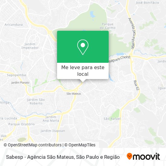 Sabesp - Agência São Mateus mapa