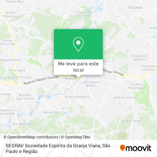 SEGRAV Sociedade Espírita da Granja Viana mapa