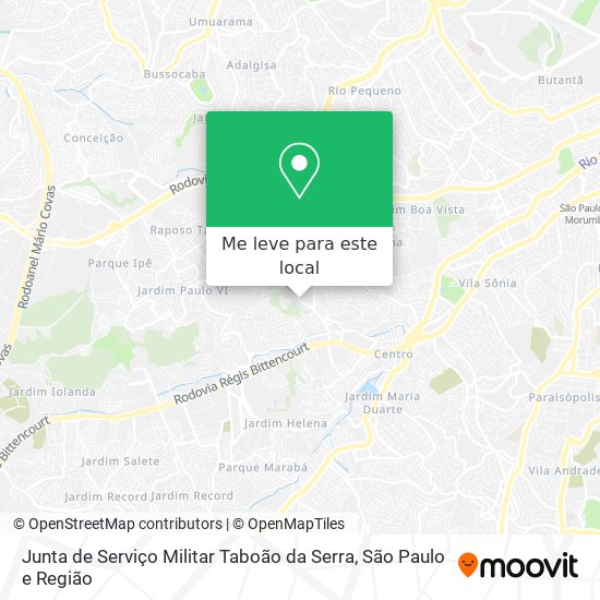 Junta de Serviço Militar Taboão da Serra mapa