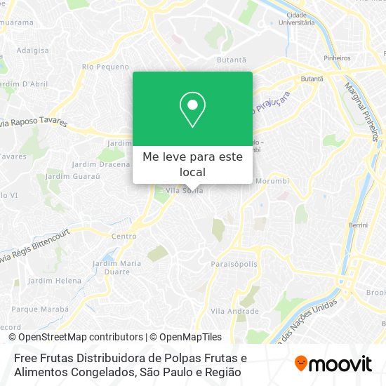 Free Frutas Distribuidora de Polpas Frutas e Alimentos Congelados mapa