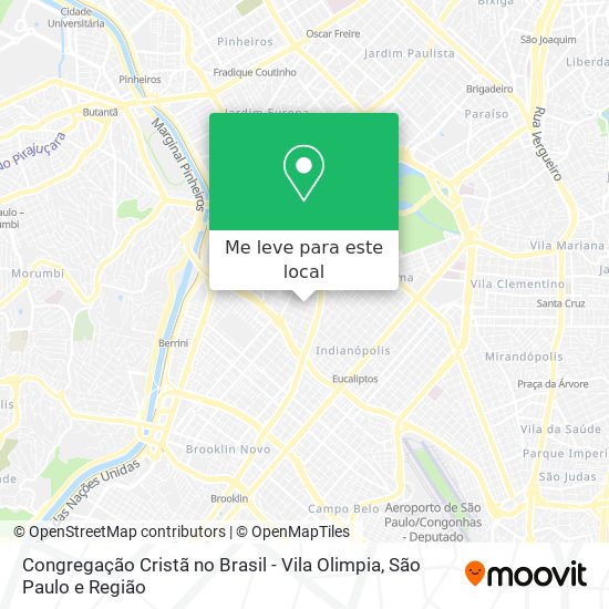 Congregação Cristã no Brasil - Vila Olimpia mapa