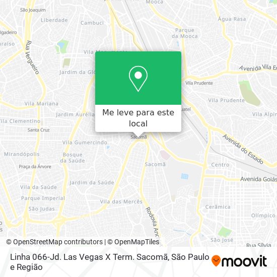 Linha 066-Jd. Las Vegas X Term. Sacomã mapa