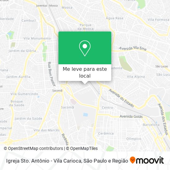 Igreja Sto. Antônio - Vila Carioca mapa