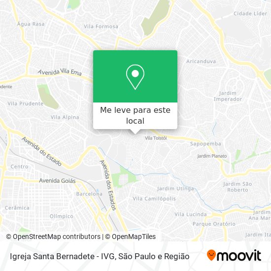 Igreja Santa Bernadete - IVG mapa