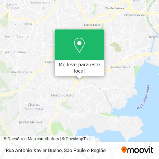 Rua Antônio Xavier Bueno mapa