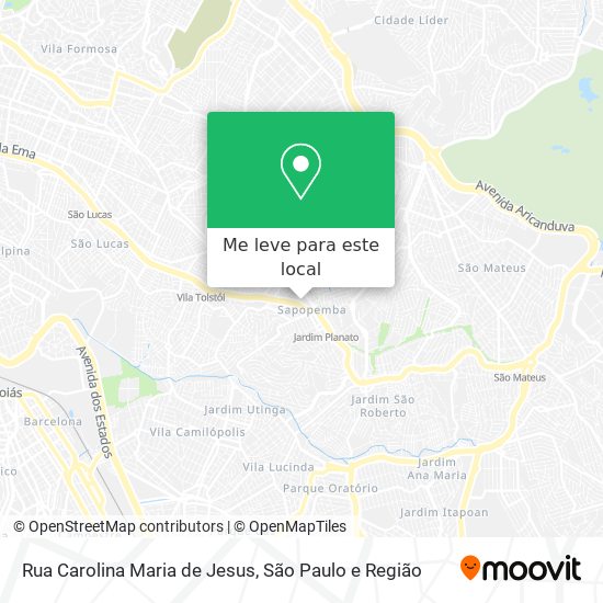 Rua Carolina Maria de Jesus mapa