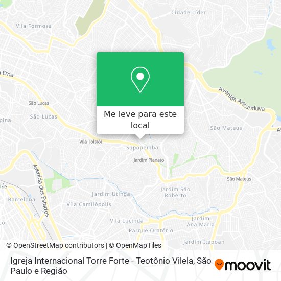 Igreja Internacional Torre Forte - Teotônio Vilela mapa