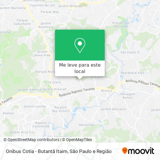 Onibus Cotia - Butantã Itaim mapa