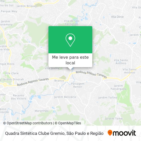 Quadra Sintética Clube Gremio mapa