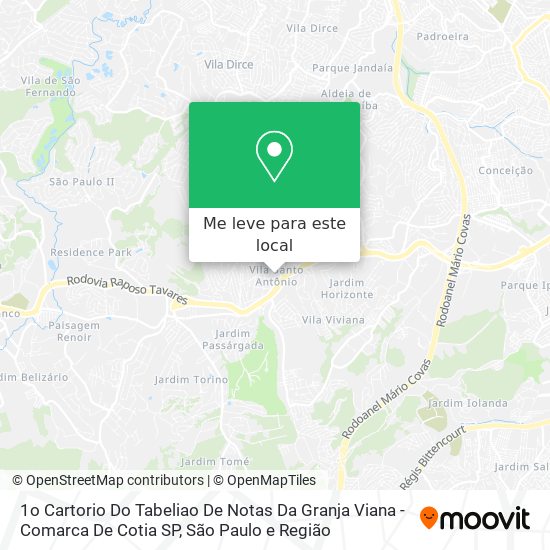 1o Cartorio Do Tabeliao De Notas Da Granja Viana - Comarca De Cotia SP mapa