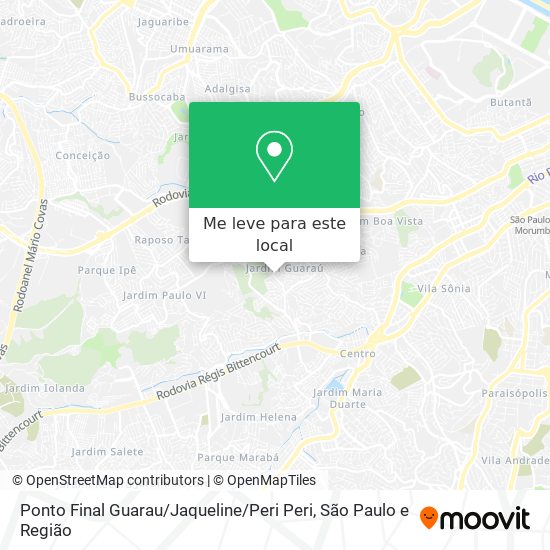 Ponto Final Guarau / Jaqueline / Peri Peri mapa