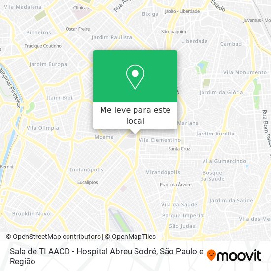 Sala de TI AACD - Hospital Abreu Sodré mapa