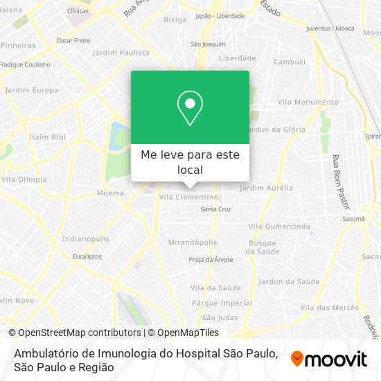 Ambulatório de Imunologia do Hospital São Paulo mapa